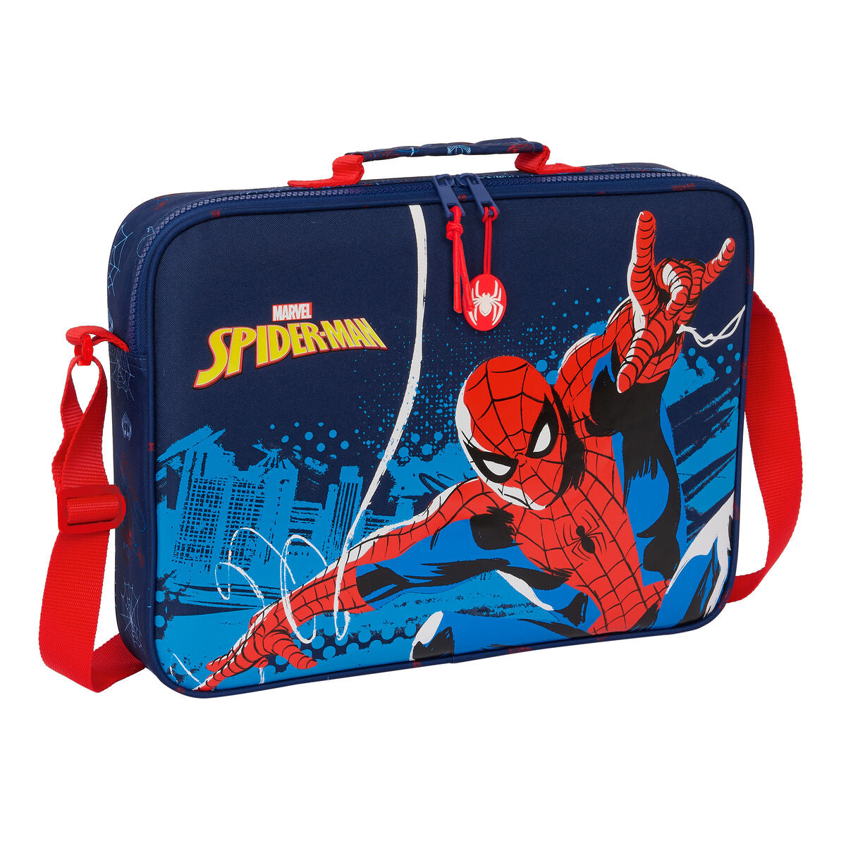 School Satchel Spider-Man Neon Navy Blue 38 x 28 x 6 cm