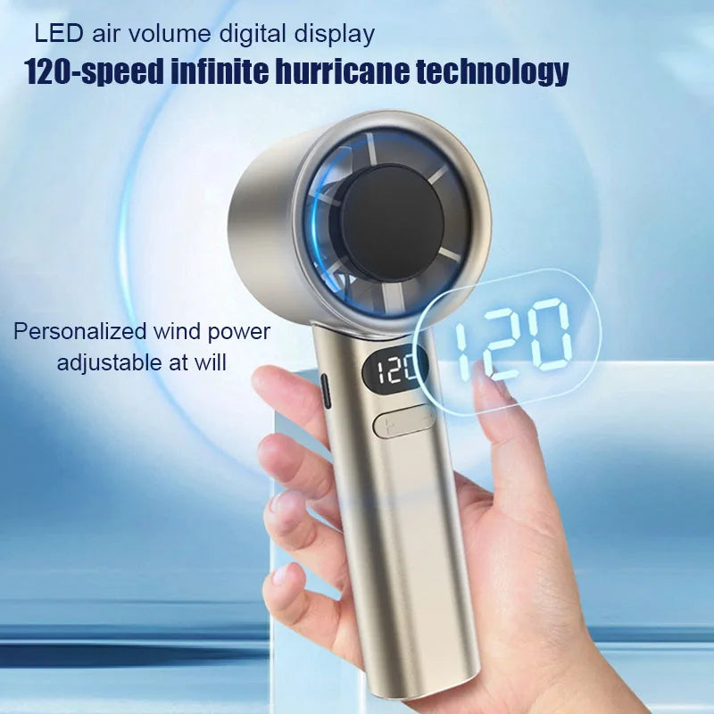 Portable Bladeless Hand Fan USB Rechargeable